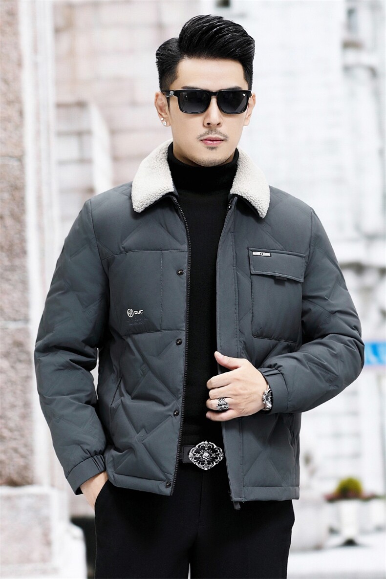 B8829钱塘2020-3新款时尚翻领冬季厚款简约中年男士羽绒服P248,男装羽绒服,钱塘207-3