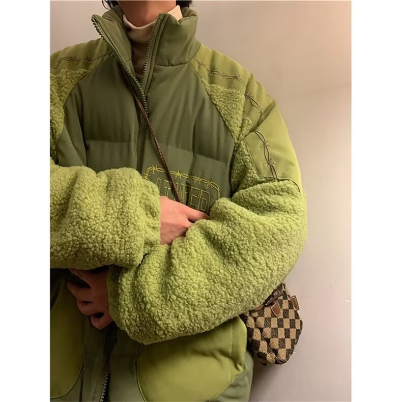 美式羊羔绒棉服情侣棉衣外套男女潮加厚保暖面包服棉袄M2516-p98,男装棉衣,星座1008