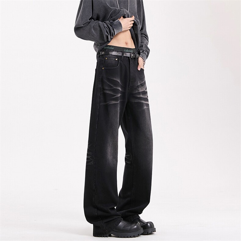 春季美式ins高街hiphop重工艺水洗牛仔裤货号K2320-1P55,男装牛仔裤,电商A063