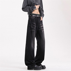 春季美式ins高街hiphop重工艺水洗牛仔裤货号K2320-1P55，男装牛仔裤，电商A063