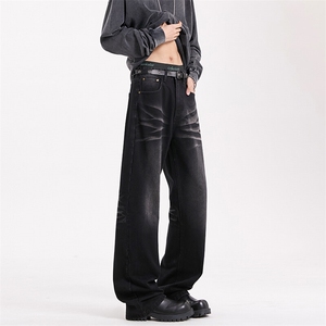 春季 美式ins高街hiphop重工艺水洗牛仔裤货号K2320-1P55图片