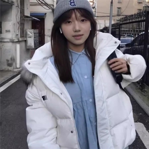 【高质量】可拆卸毛领羽绒棉服情侣美式厚外套棉衣2568特P90网图图片