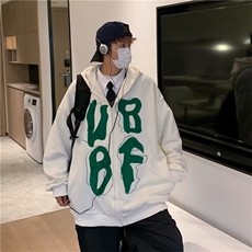 春秋款开衫卫衣男高街潮oversize炸街痞帅字母上衣Y758-P35，男装夹克，星座1001-1