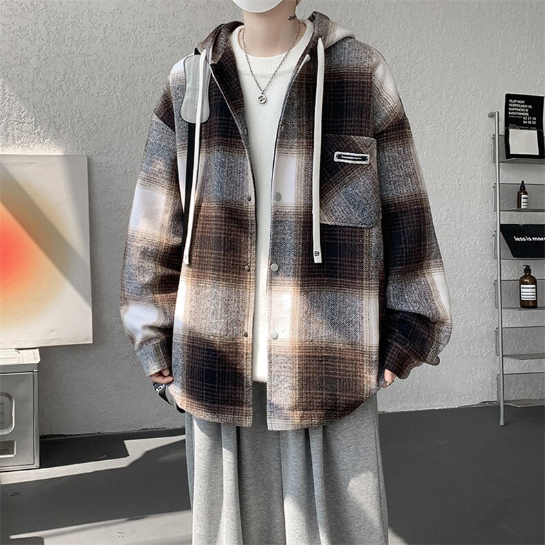 夹克男秋冬季新款港风宽松加厚泥料外套上衣JK713-P68，男装夹克，星座214-3