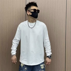 文艺日系ins时尚百搭原宿慵懒潮流燕尾长袖T流行新款简约气质，男装衬衫，星座506A