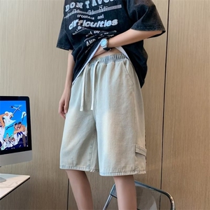 潮潮流ins夏季短裤纽扣青春流行牛仔裤新款N1054P36图片