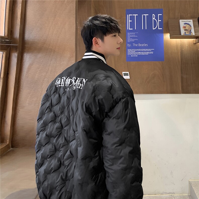 1定制面料宽松保暖棒球领大码M-5XL羽绒服男外套8709P168控229,男装羽绒服,星座226-2
