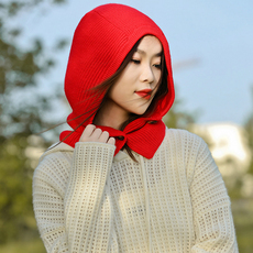 网红帽女秋冬季新款帽子百搭显脸小针织毛线包头冷帽子，帽子，九月九羊绒