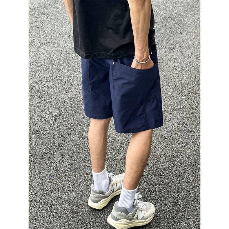 网图有货美式大口袋工装短裤男夏季速干薄款格纹五分裤A693-P33，男装牛仔裤，星座1505