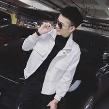 社会风秋修身立领纯色大口袋夹克上衣B297-1839-P95，男装夹克，电商B297