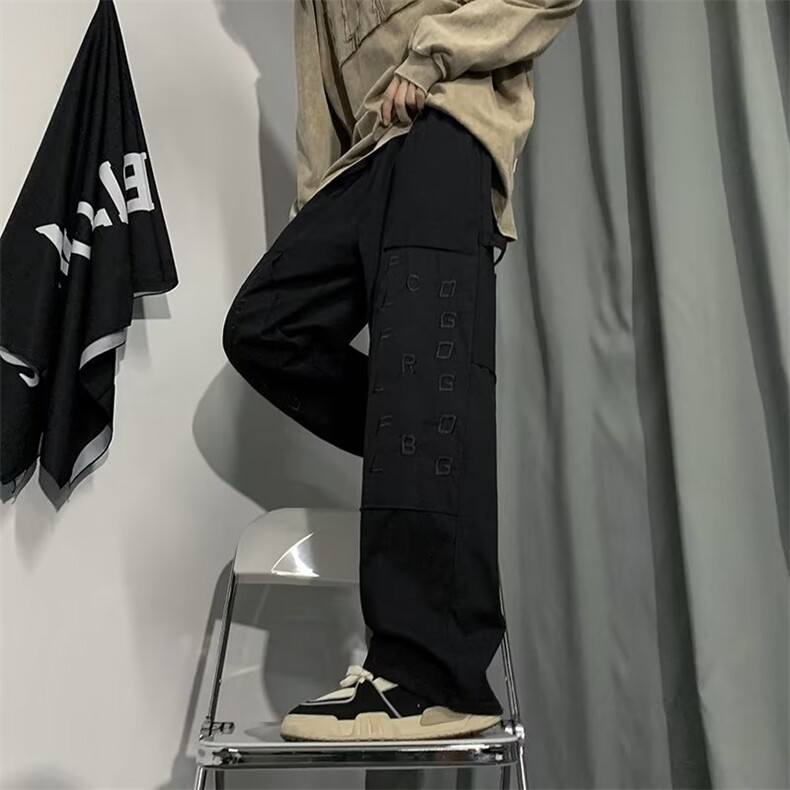 美式复古街头裤子高街潮ins休闲裤男设计感拉链工装裤GB52-P45,男装工装外套,星座1008-1