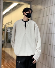 圆领半拉链毛衣男士秋冬季新款韩版港风痞帅宽松针织衫，男装针织衫/毛衣，星座716-2