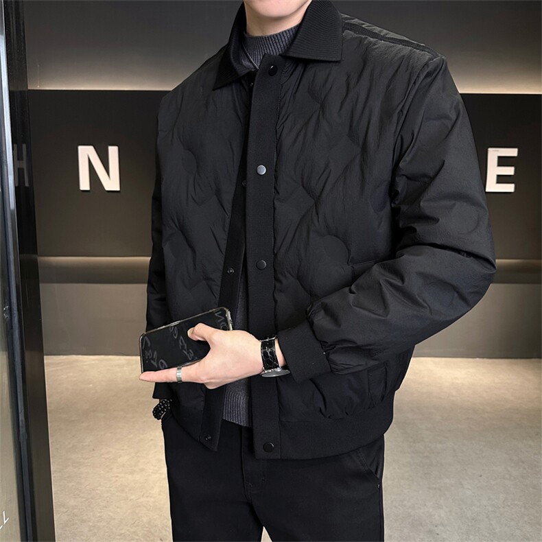 冬季新款男士翻领高工艺压皱轻薄款羽绒服【标50绒】,男装羽绒服,星座414（原B263）
