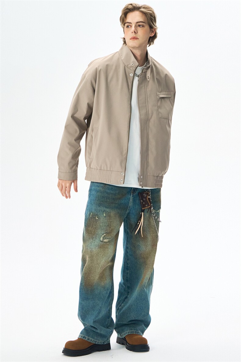 美式复古春秋立领棒球服短款休闲夹克工装外套男士JK3505P75,男装夹克,星座309（原A406）