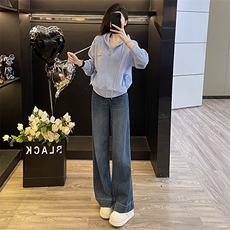 春女新款连帽拉链卫衣阔腿牛仔裤减龄两件套，女装套装/套裙，江南