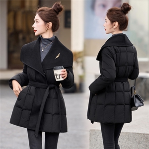 现货90白鸭绒羽绒服女2026年冬季新款中长款休闲羽绒服女图片