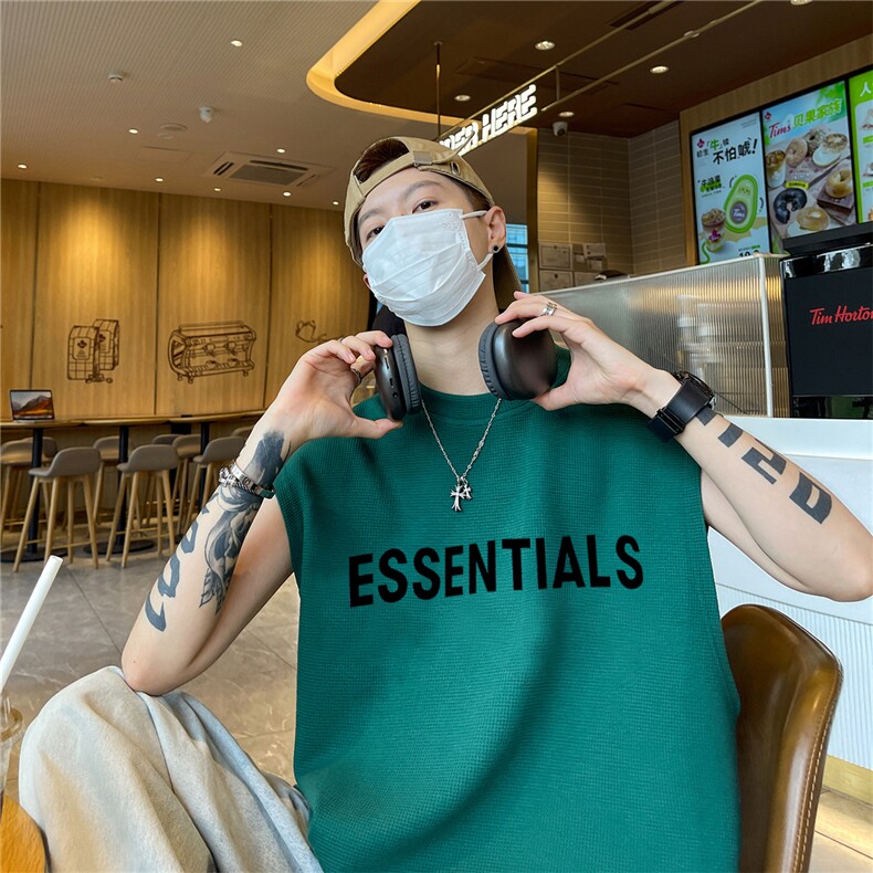 华夫格背心高品质重磅220克ess印花HB706-P25控38（抖音不可售）,男装背心/马甲,星座508（原C305）
