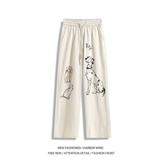 抖音品质夏季新款可爱小狗印花宽松休闲裤B315-K25528-特p30控58，男装休闲裤，电商B315