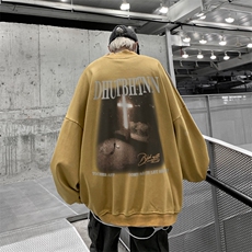 水洗做旧加绒加厚卫衣男2026冬高领十字架打底衫XZ514-2-X53-P78，男装T恤，星座514-2(原B239)