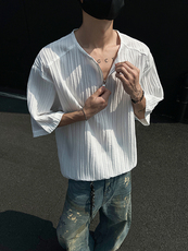 现货夏新潮流衬衫宽松打底衫男圆领痞帅短袖T恤531DT3535P30，男装T恤，星座513