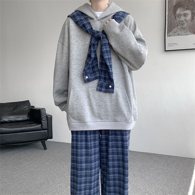 小众两连帽撞色大码卫衣套装T797特P65K797特P42TZ797特P107,男装休闲套装,电商A059