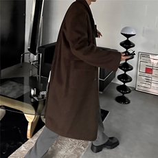 新款韩版毛呢大衣男士高级感中长款过膝秋冬季加厚呢子外套英伦风，男装毛呢大衣，星座710