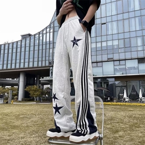 美式复古五角星刺绣直筒休闲裤宽松百搭长裤男CK102-P40图片
