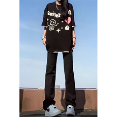 2024春款修身微喇复古弹力牛仔裤715-6-BK01P50，男装牛仔裤，星座715-6