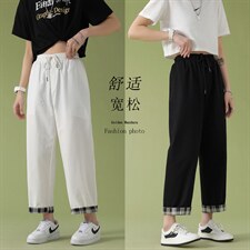 2021宽松百搭纯色休闲九分裤K615特批P35，女装休闲裤，星座718-1