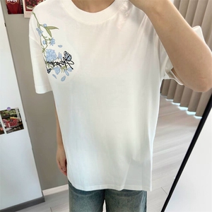 万针全刺绣解构设计260克重磅双纱纯棉高品质美式高街短袖T恤特35图片