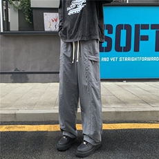 美式宽松直筒秋季速干休闲裤K072模特外景锦纶(S-3XL)TP22，男装休闲裤，电商A088