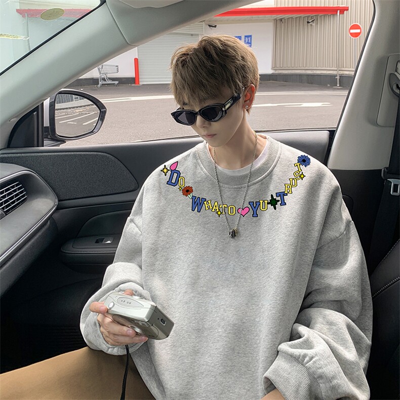 8XL圆领卫衣男超大码胖子肥佬大号长袖t恤S6381-P28加绒款-P33,男装卫衣,电商A040