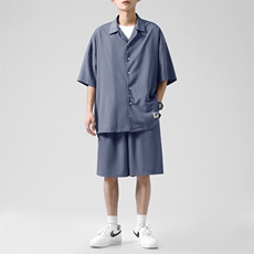 运动休闲时尚垂感高级感短裤短袖衬衫两件套TZ002-特批-58，男装牛仔裤，星座718-1