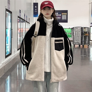 2024冬上新加绒加厚休闲棉衣羊羔绒连帽外套男女 991-P110控价158图片