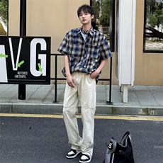 美式机能牛仔裤男士夏季痞帅微喇裤男生休闲裤子潮NZ783，男装牛仔裤，星座1116A-1（原606A）