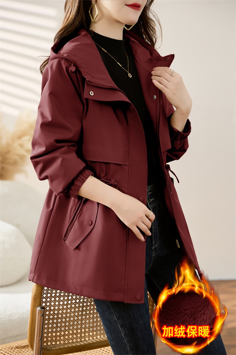 红加绒派克服外套女春秋2025新款宽松休闲加厚保暖工装棉衣,女装棉衣/棉服,沐七七