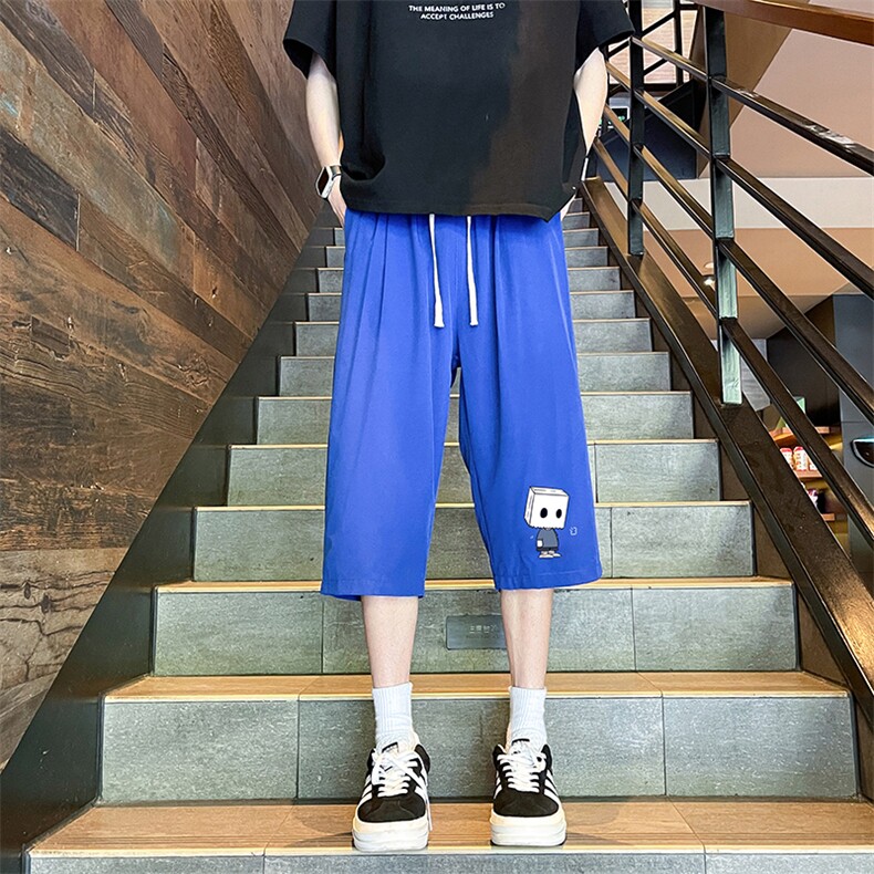 冰丝七分裤男大码速干短裤男五分裤港风风格QK72400-P25,男装休闲裤,电商A040