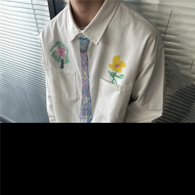档口现货CS301N7-特P35eeee手绘涂鸦趣味衬衫男蜡笔情侣装衬衣,男装衬衫,星座1007（原301D）