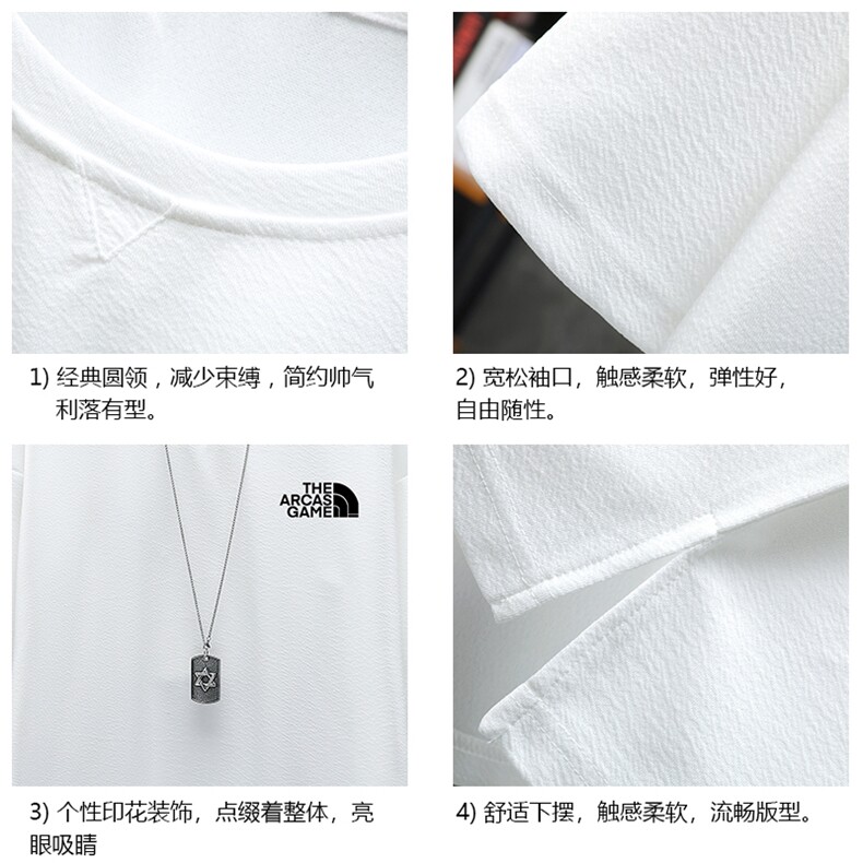 Q11232-P30春夏季七分袖t恤男大码五分袖男短袖中袖展架,男装T恤,电商A040A