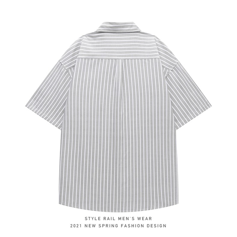 2021年夏季新款条纹衬衫男白底平铺宽松衬衫DS-C407-CS306-P35,男装衬衫,电商C323-1