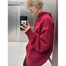 秋装新款韩版宽松时尚羊毛开衫百搭拉链连帽毛衣外套M871，男装针织衫/毛衣，星座1116A（原606A-3）