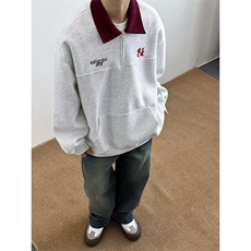 半拉链polo领冬季加绒卫衣男高级感休闲百搭情侣上衣WX3242，男装卫衣，星座1116A（原606A-3）