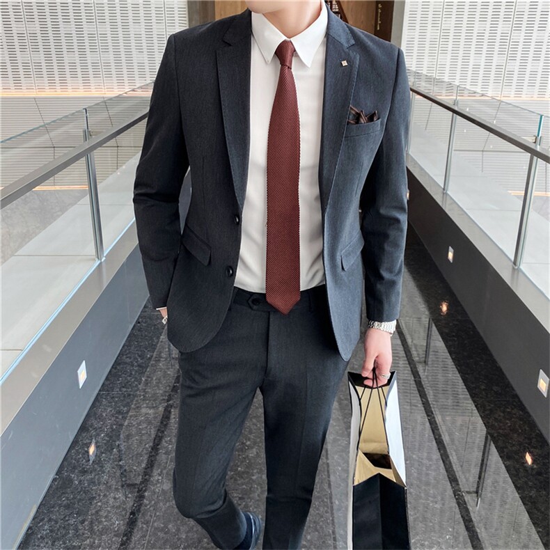 韩东大门西装男套装韩版新郎结婚英伦职业装修身休闲小西服纯色,男装西服套装,星座505-2（原电商A260-1)