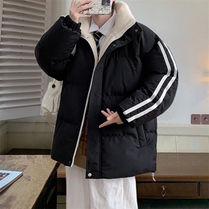 703-MY937-P85  冬季休闲 学生棉衣三条杠 拼接羊羔毛图片