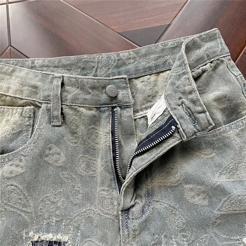 浅色薄款破洞牛仔裤男松直筒百搭潮流休闲小脚直筒长裤K71156-P53,男装牛仔裤,电商B245