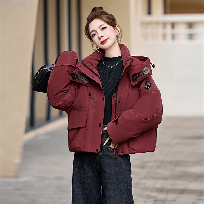 时尚保暖女士短款羽绒服修身显瘦90白鸭绒外套,女装羽绒服,艾尚靓装