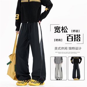 工装裤子休闲裤美式少年感宽松百搭机车风直筒K06572-P45图片