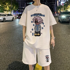 ！直播推荐2023夏季男士华夫格潮牌短袖T恤套装HTZ08P50，男装T恤，电商B220