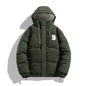 冬季青少年灯芯绒连帽棉衣潮牌羊羔毛加绒加厚棉服外套5305-P85图片