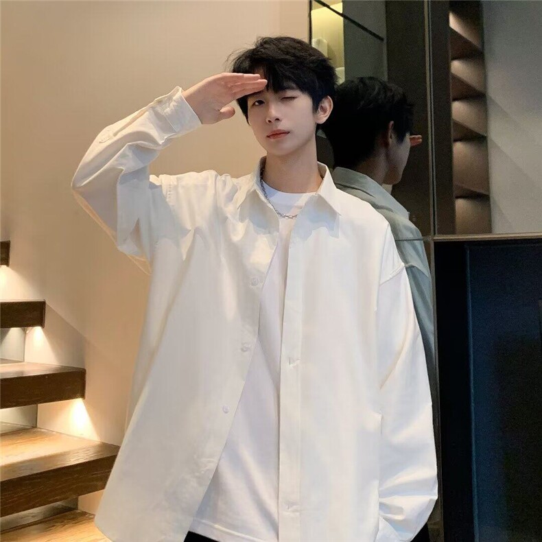 2025春季新款长袖翻领纯色男装衬衫C3031,男装衬衫,星座1108